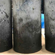 Concrete test samples made with rubber tires as aggregate.
